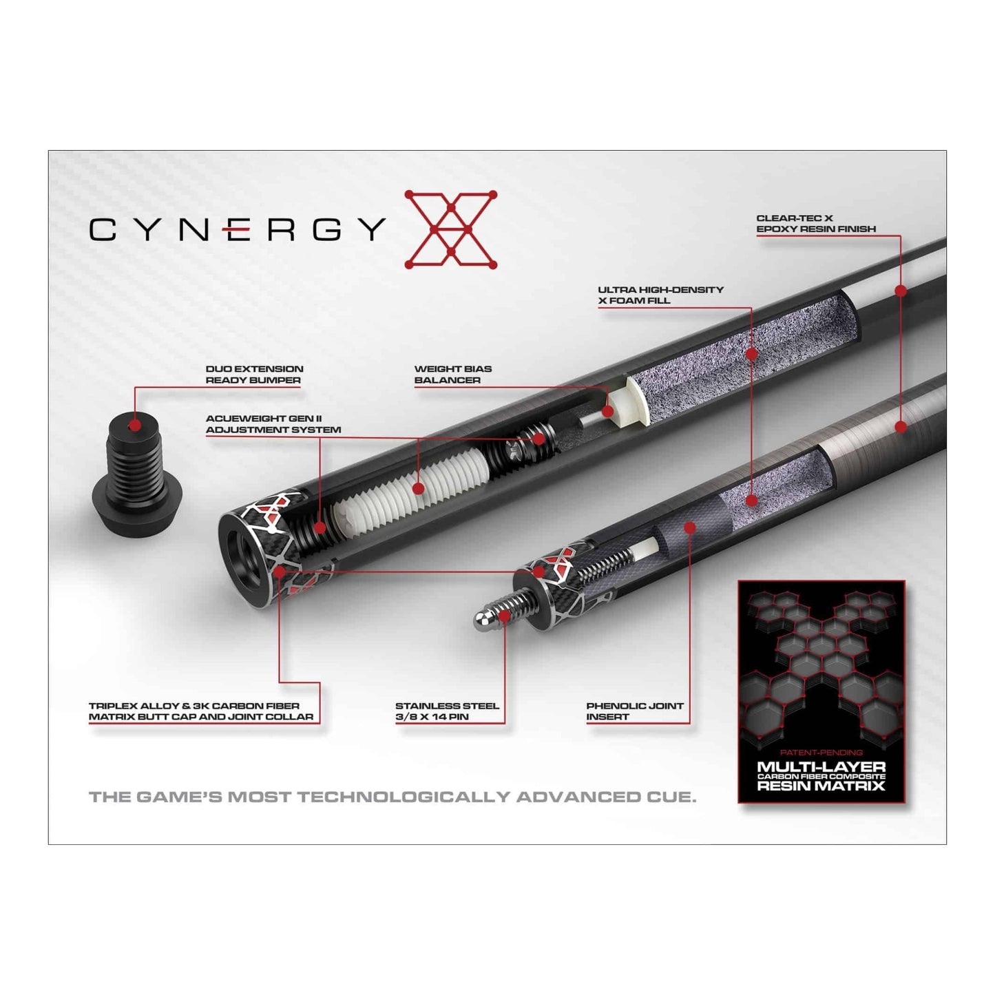 Cuetec Cynergy X Amber NW Carbon Fiber Pool Cue