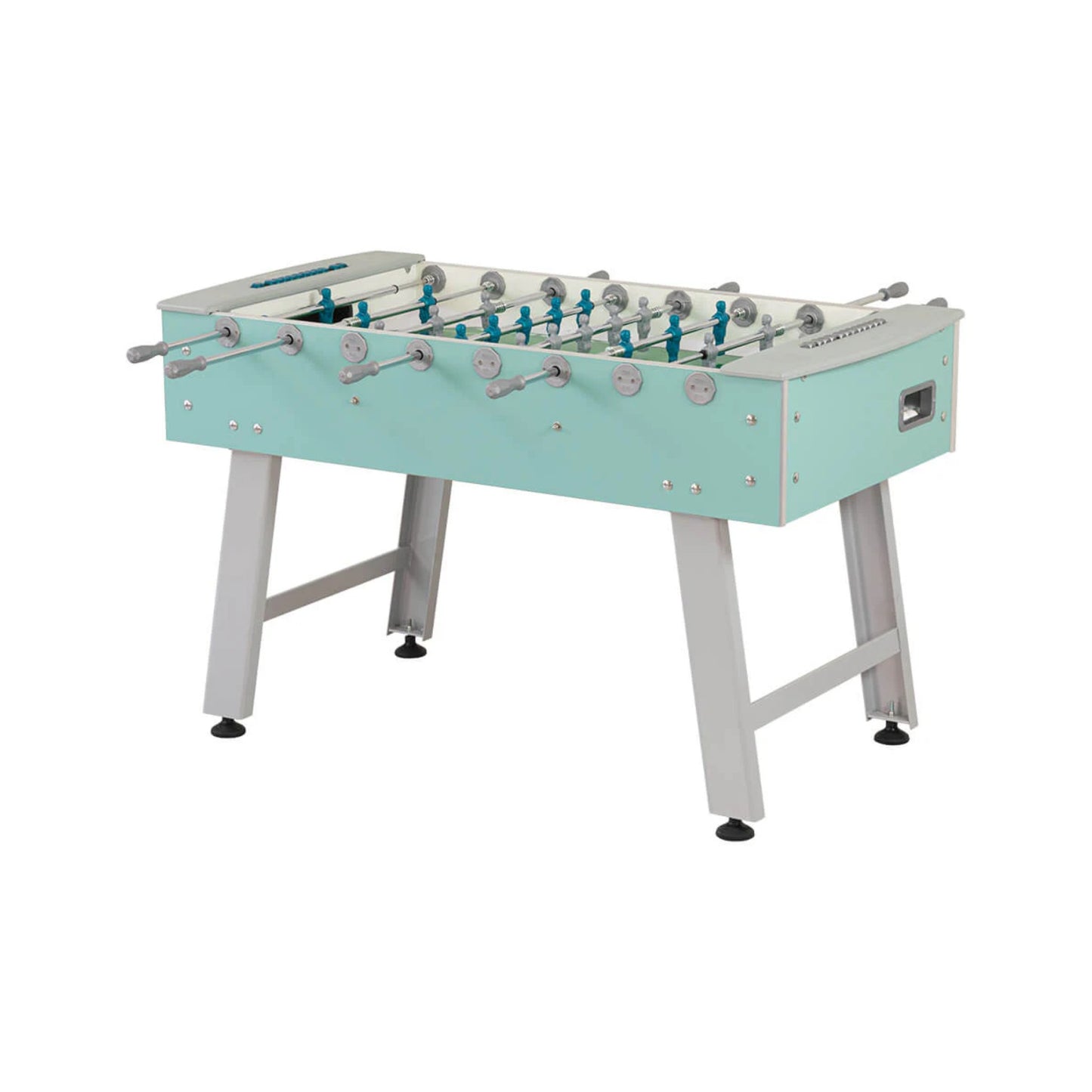 View of etched glass playfield on F.A.S. Smart Outdoor table