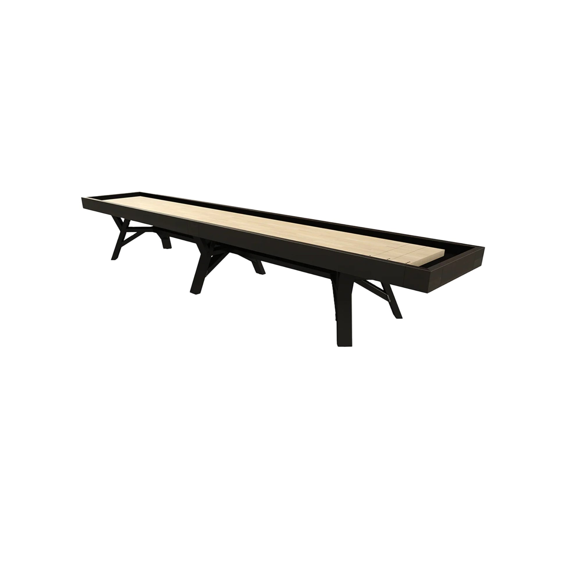 Industria Shuffleboard table with metal legs and solid wood cabinet