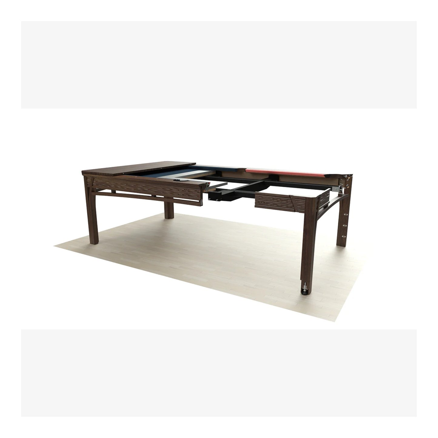 Wooden dining table with a white background