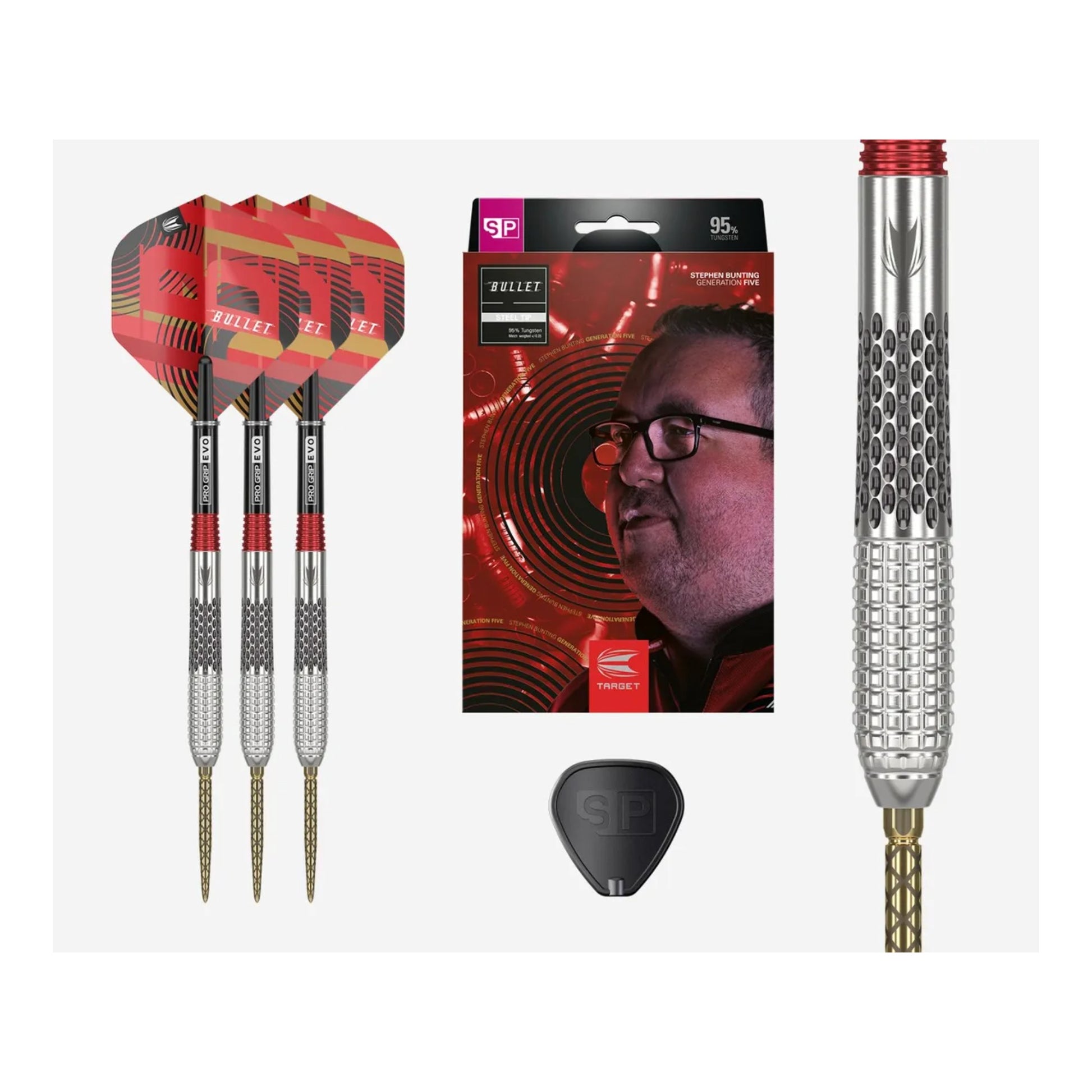 Stephen Bunting G5 Swiss Point darts full set with flights and shafts