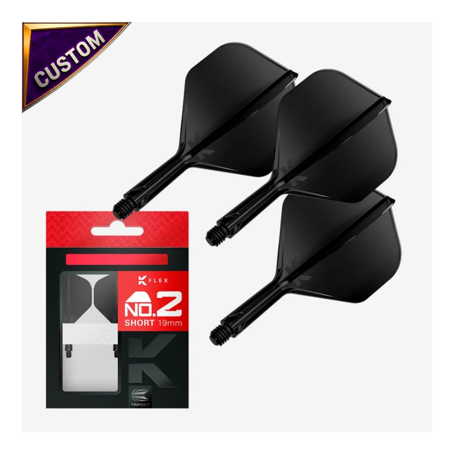 Custom Target K-Flex No.6 Black Dart Flights - AI Design Studio