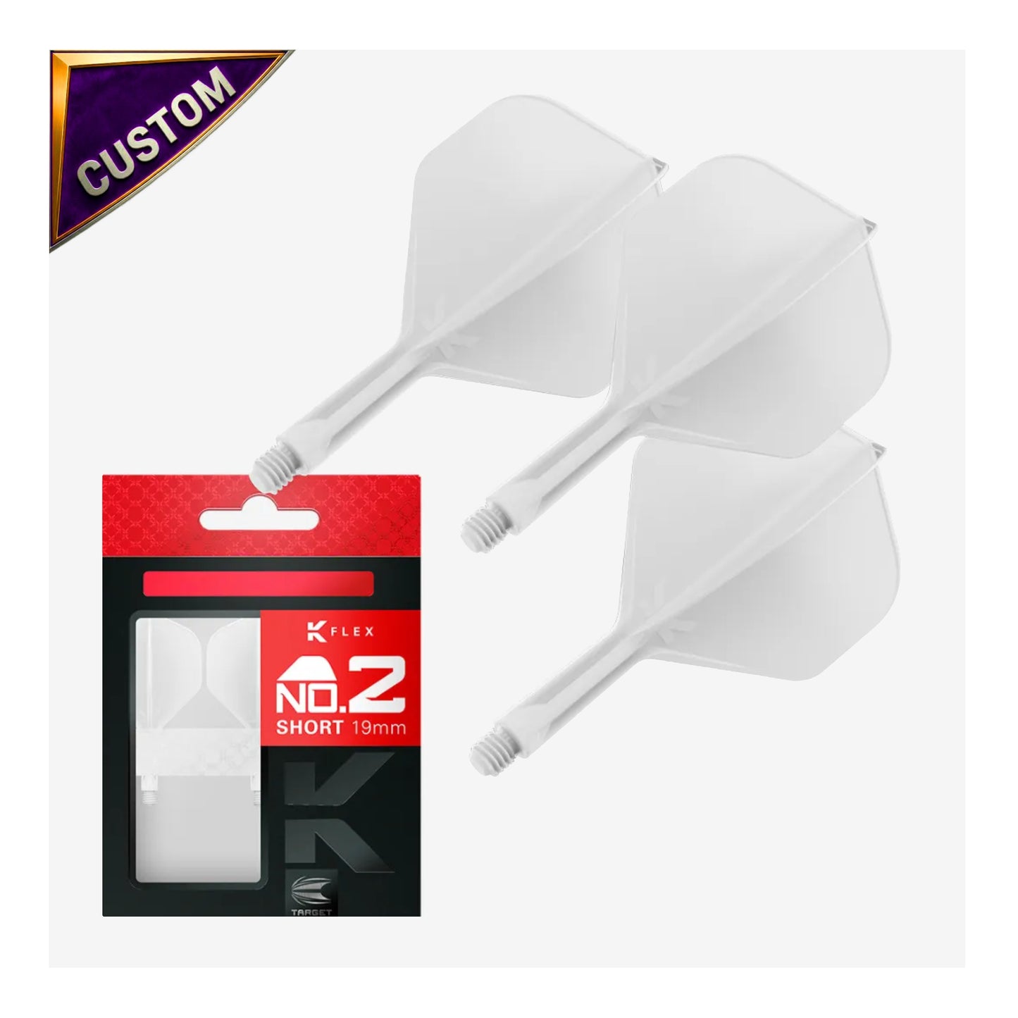 Custom Target K-Flex No.2 White Dart Flights - AI Design Studio