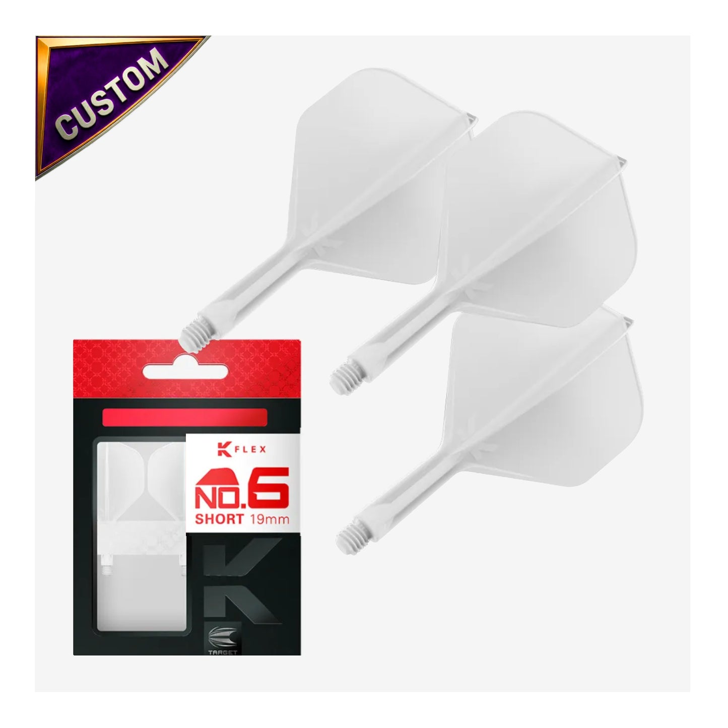 Custom Target K-Flex No.6 White Dart Flights - AI Design Studio