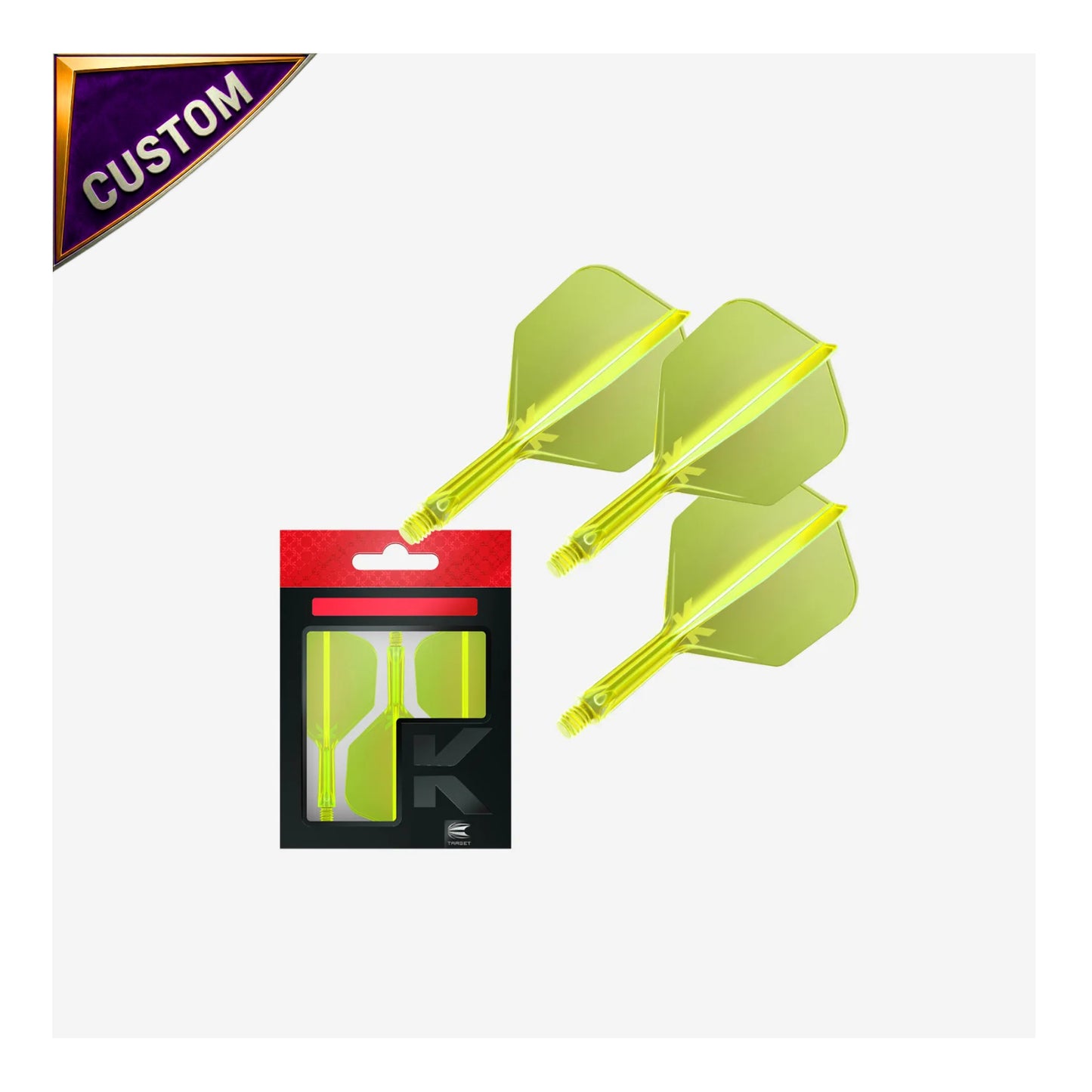 Custom Target K-Flex No.6 Neon Yellow Dart Flights - AI Design Studio