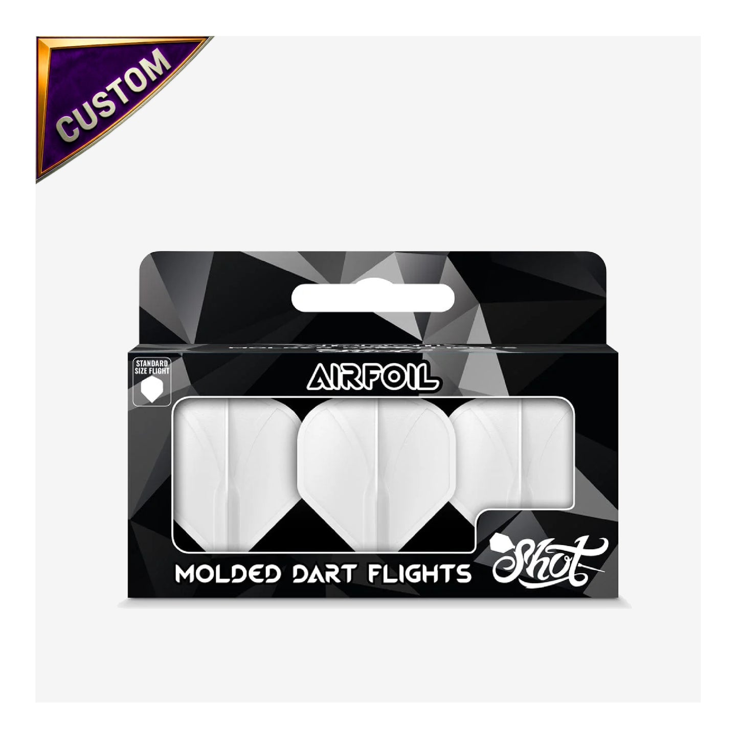 Custom Airfoil Molded Dart Flight Set - White