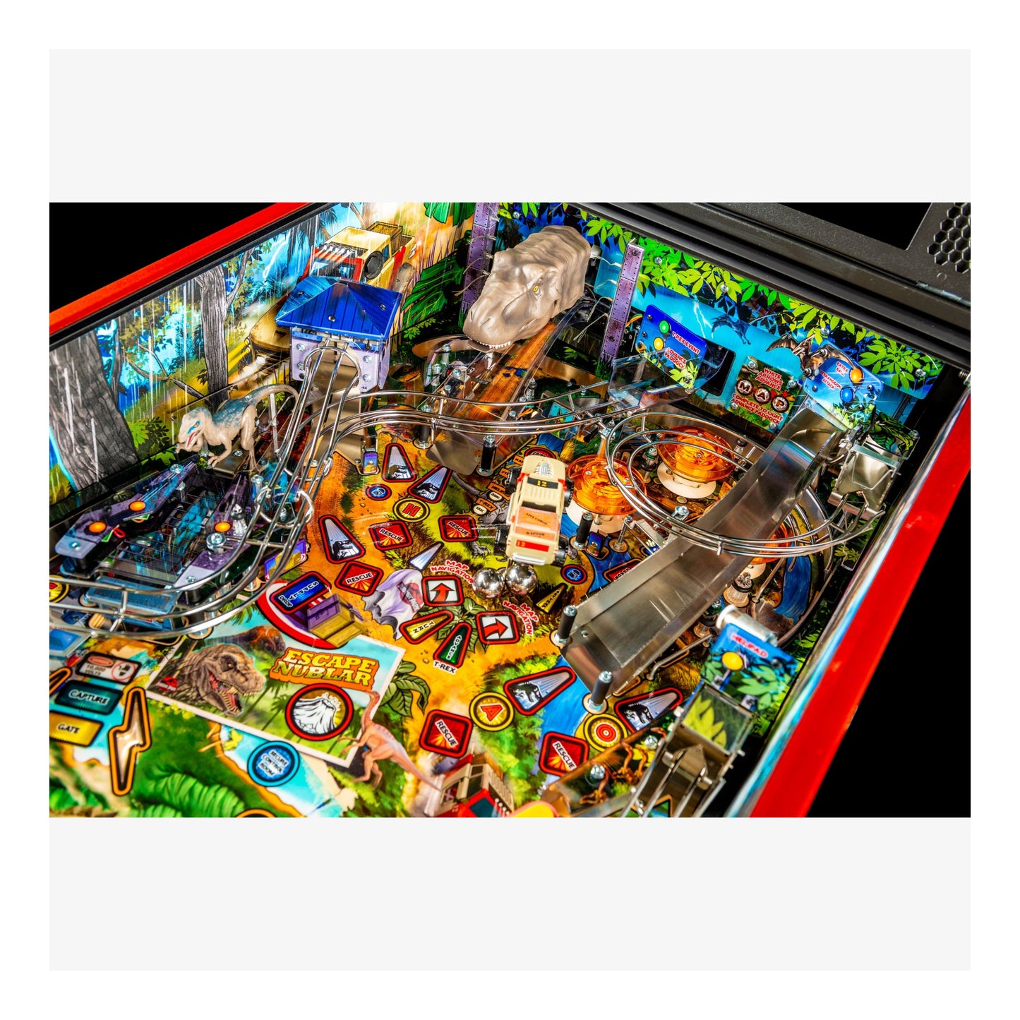 Left side view of the 30th Anniversary Edition pinball.
