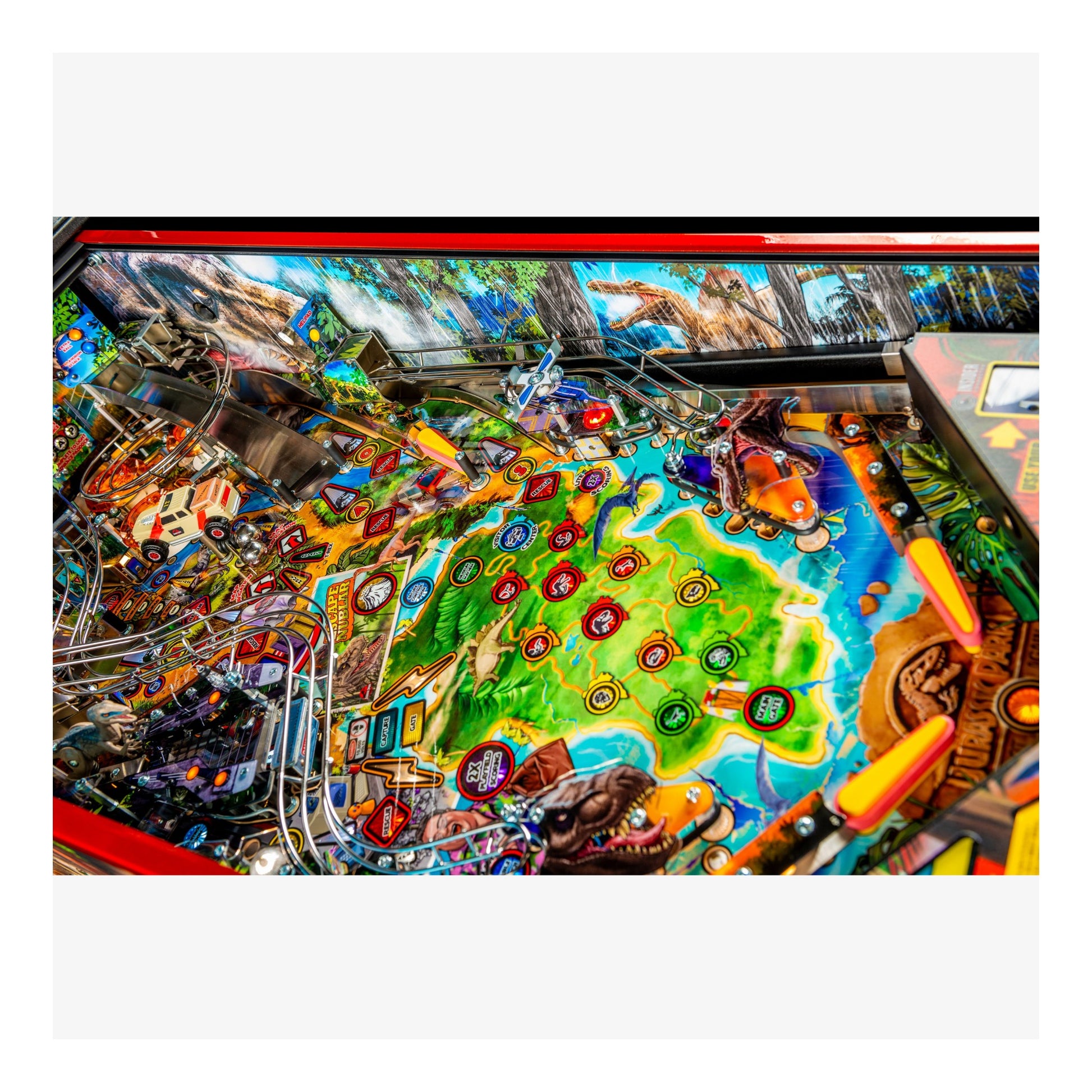 Close-up of the T. Rex head on the 30th Anniversary Edition.