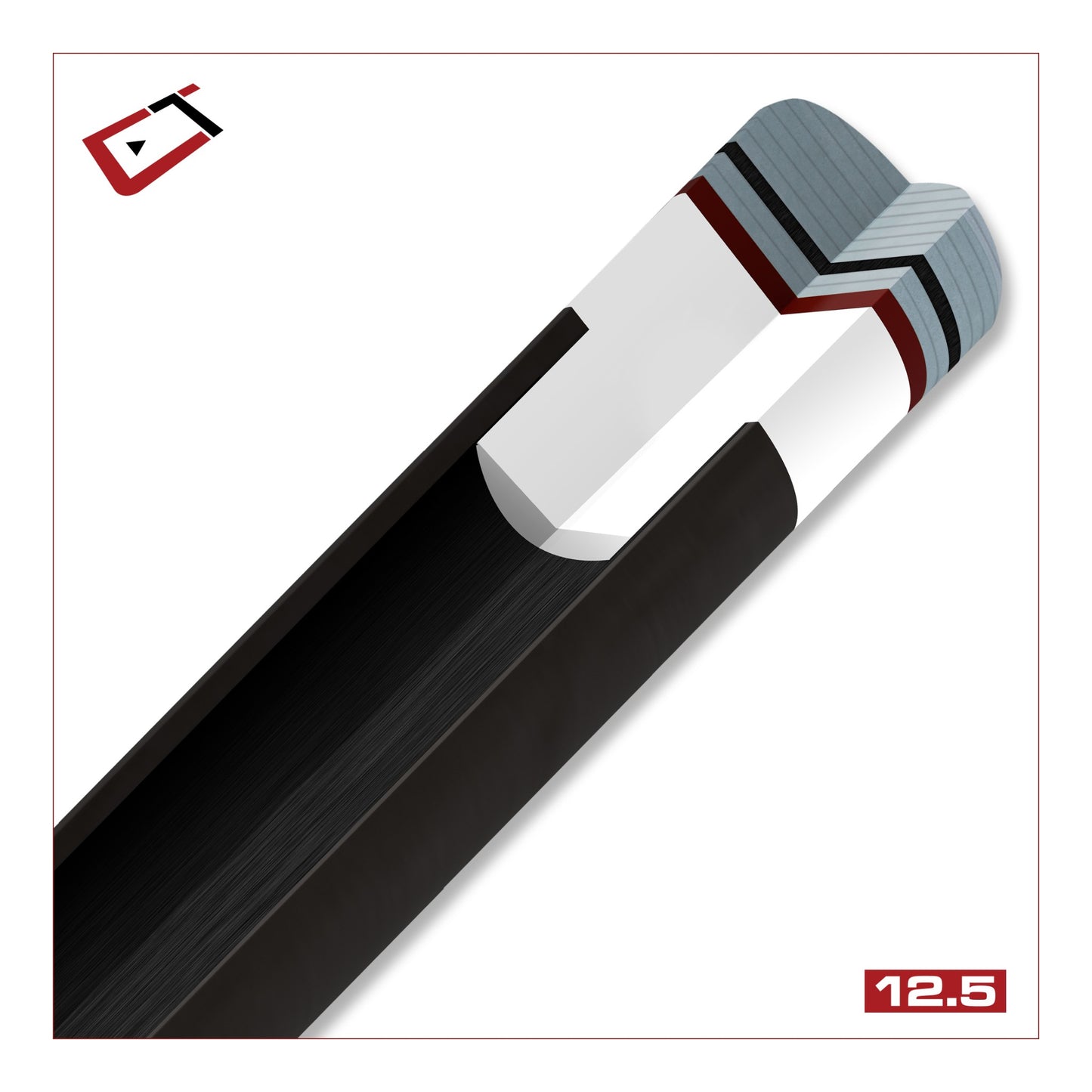 Cuetec Cynergy 12.5mm Carbon Fiber Shaft (3/8x14, 21.30mm)