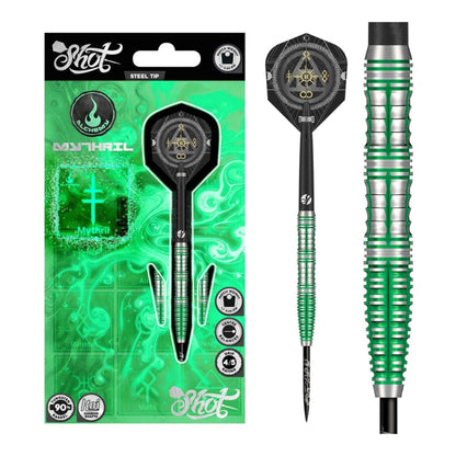 Shot Myriel darts with packaging on a white background