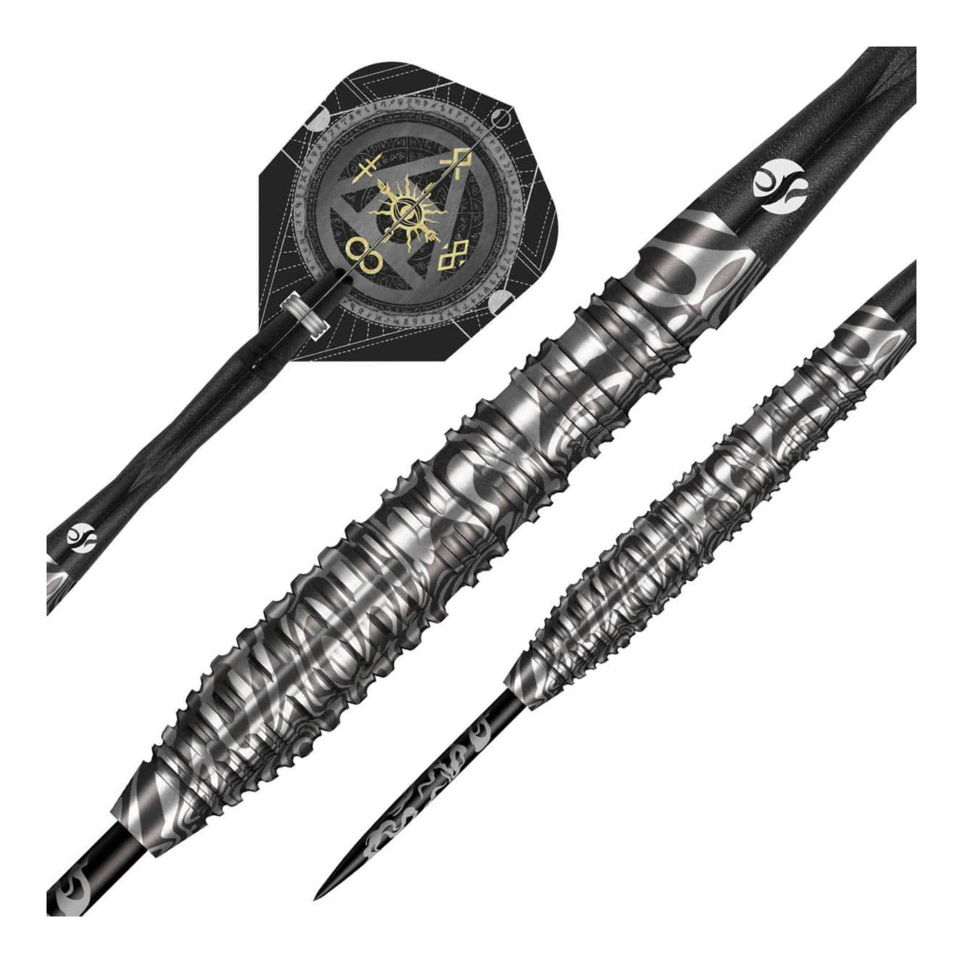 Close up of the torpedo barrel and laser etched grip on the Alchemy Runstel dart