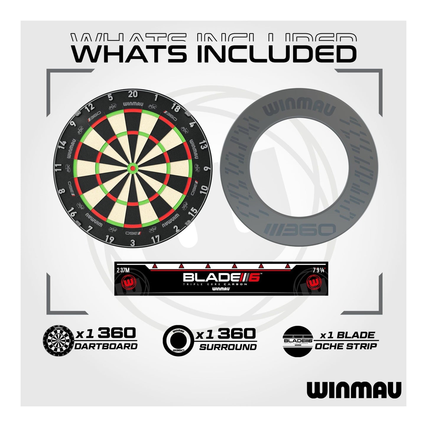 Winmau Blade 360 Surround Set | Pro Dartboard Bundle