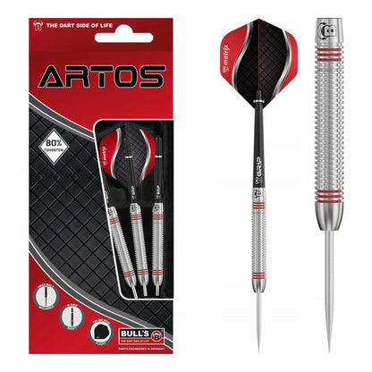BULL'S Artos AR3 Steel Tip Darts – 22g 80% Tungsten