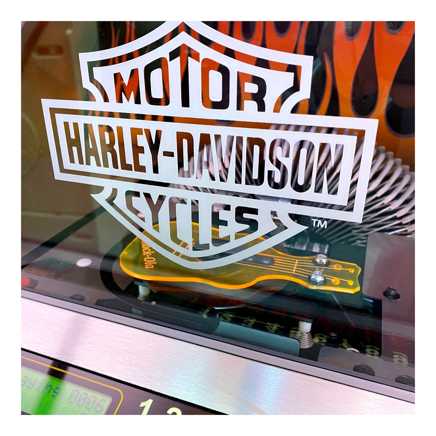 Rock-Ola Bubbler Harley-Davidson Flames CD Jukebox Brushed Aluminum