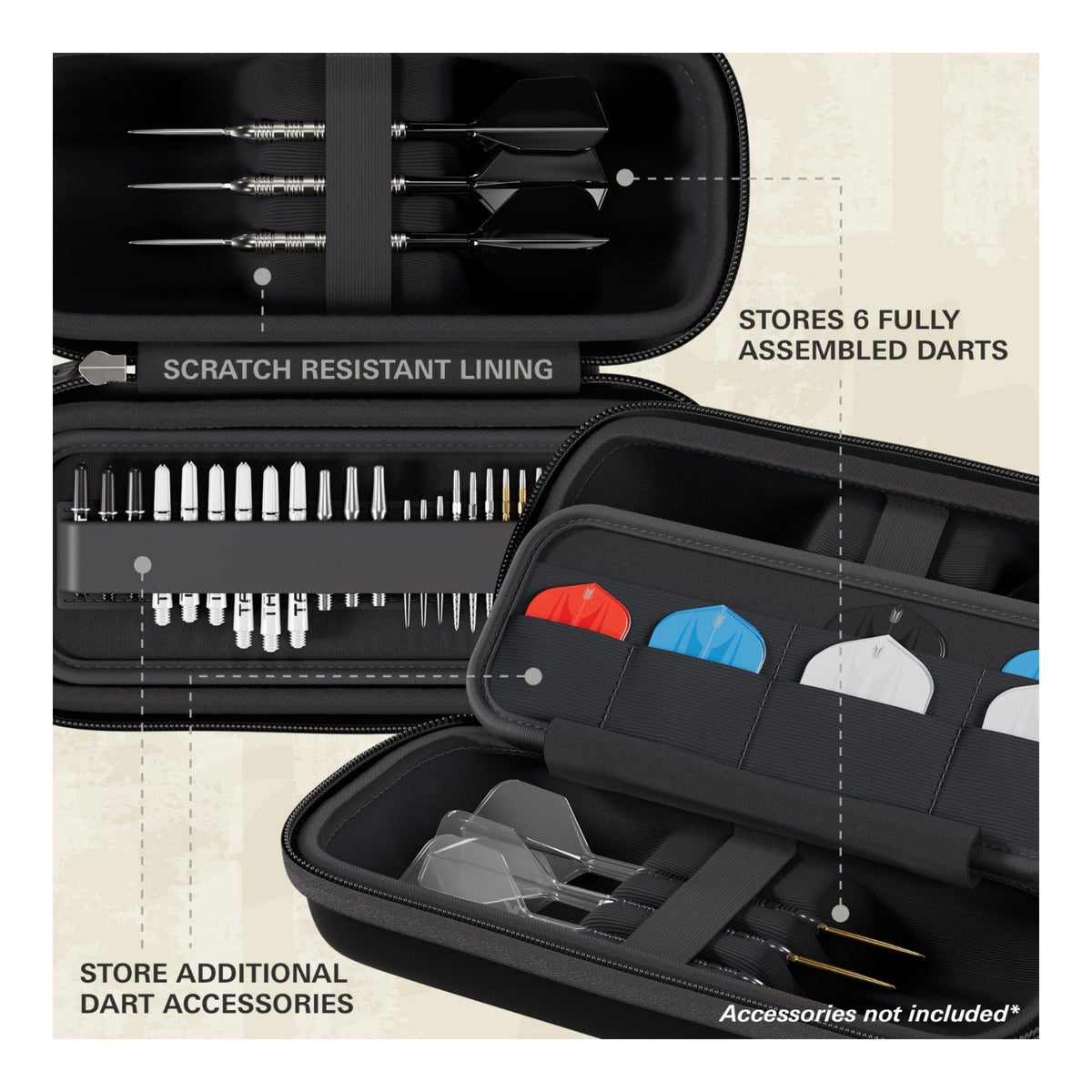 Target Darts Black Boa Case | Rigid Assembled Dart Wallet