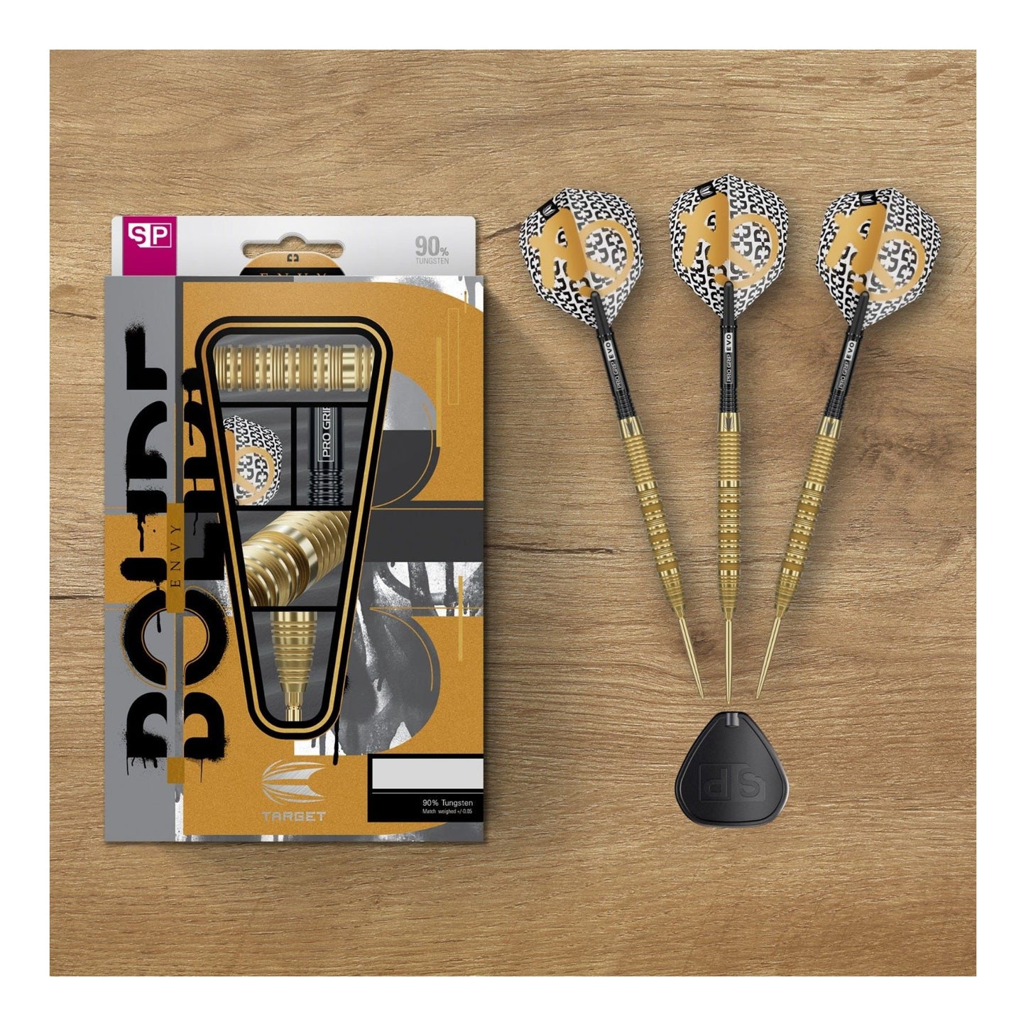 Three Target Bolide Envy 01 SP darts fully assembled and ready for play