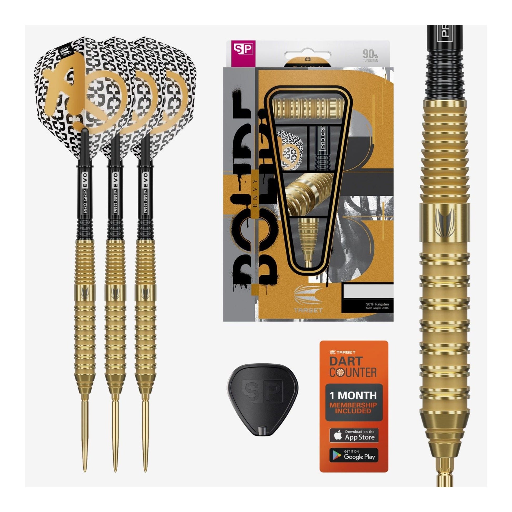 Target darts Bolide Envy 02 packaging and included accessories