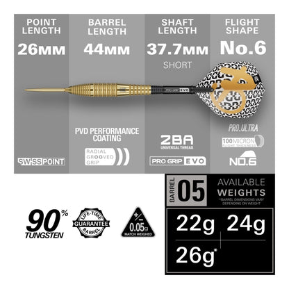 Bolide Envy 05 dart with specifications on a gray background