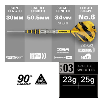 Target Buzz 03 SP Steel Tip Darts - 90% Tungsten