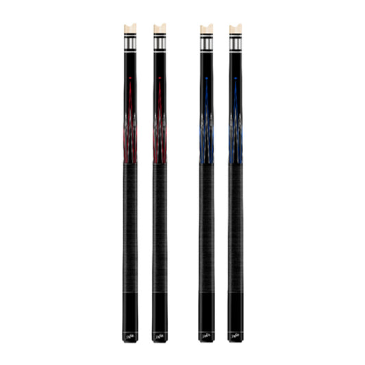 Dufferin Canadian Series Package showing a set of four pool cues with distinctive maple leaf branding