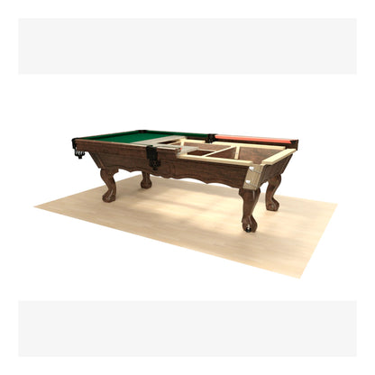 Pool table with a green felt surface on a white background. Cut out display.