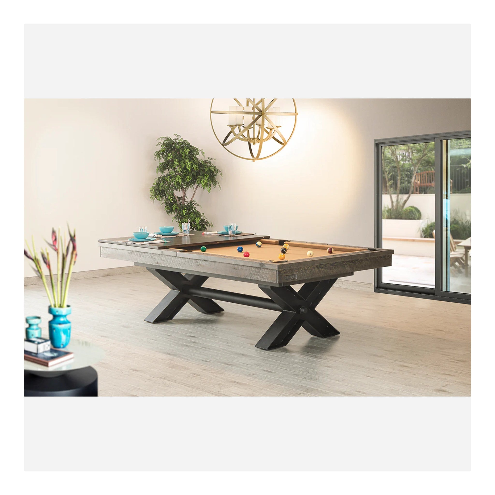 Canada Billiard Canyon Dining Pool Table | Rustic Modern 2-in-1 | KB&G ...