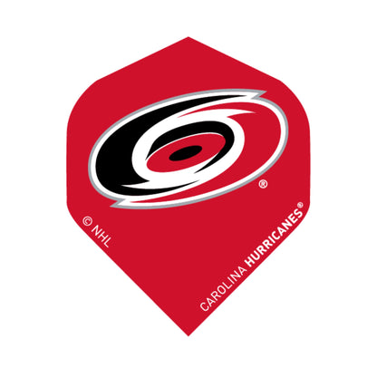 Red dart flight with Carolina Hurricanes logo on a white background