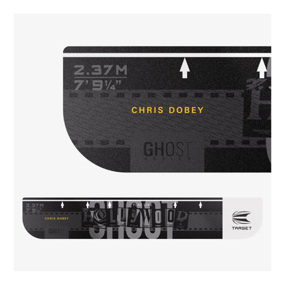 White Chris Dobey throw line with Hollywood logo on floor