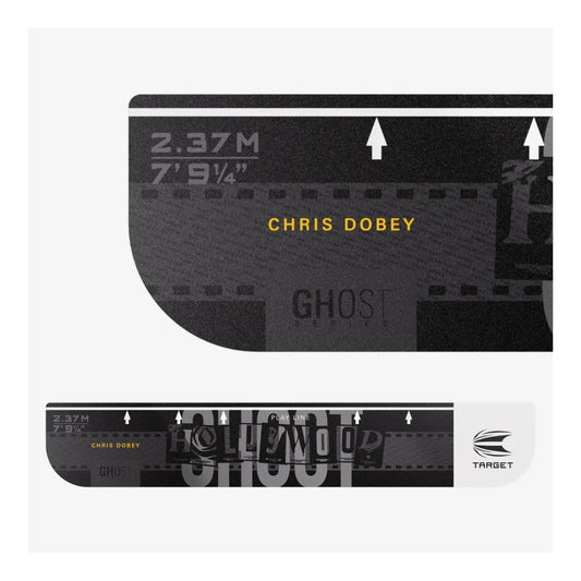 White Chris Dobey throw line with Hollywood logo on floor