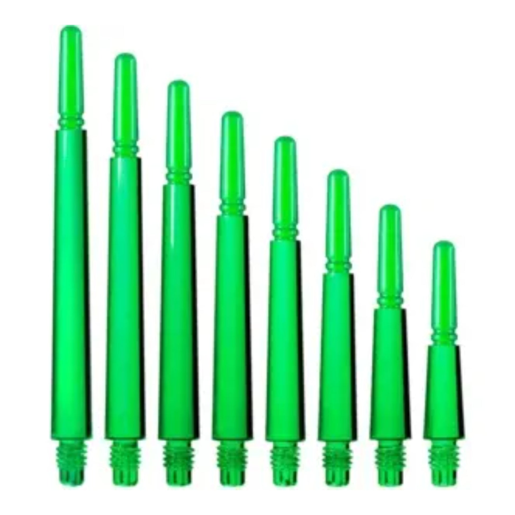 Fit Gear Spinning Normal Shafts Clear  Green sizes compared