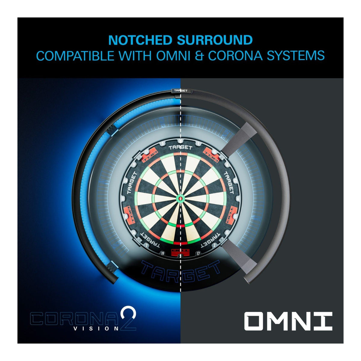 Corona Vision Notched Dartboard Surround