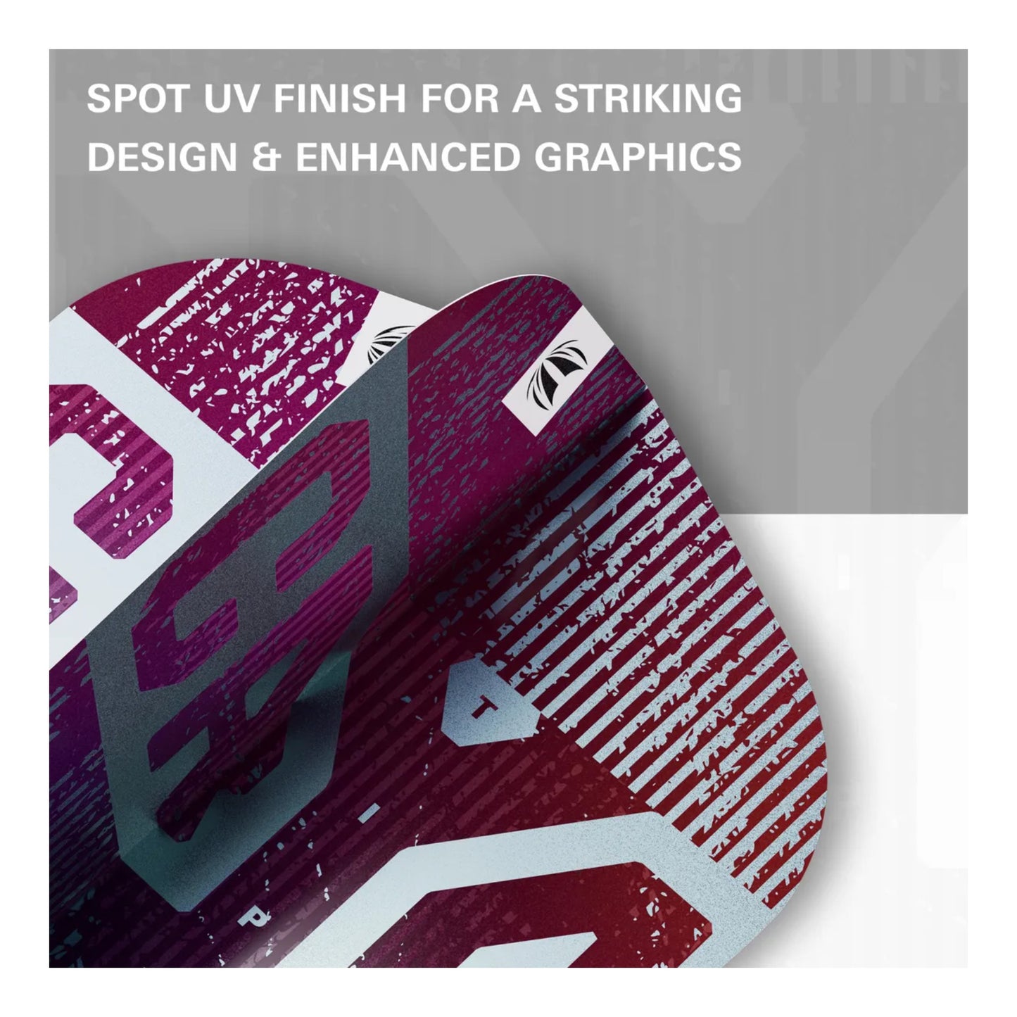 Cryo Pro Ultra dart flights 9-pack arranged to show spot UV texture and sheen