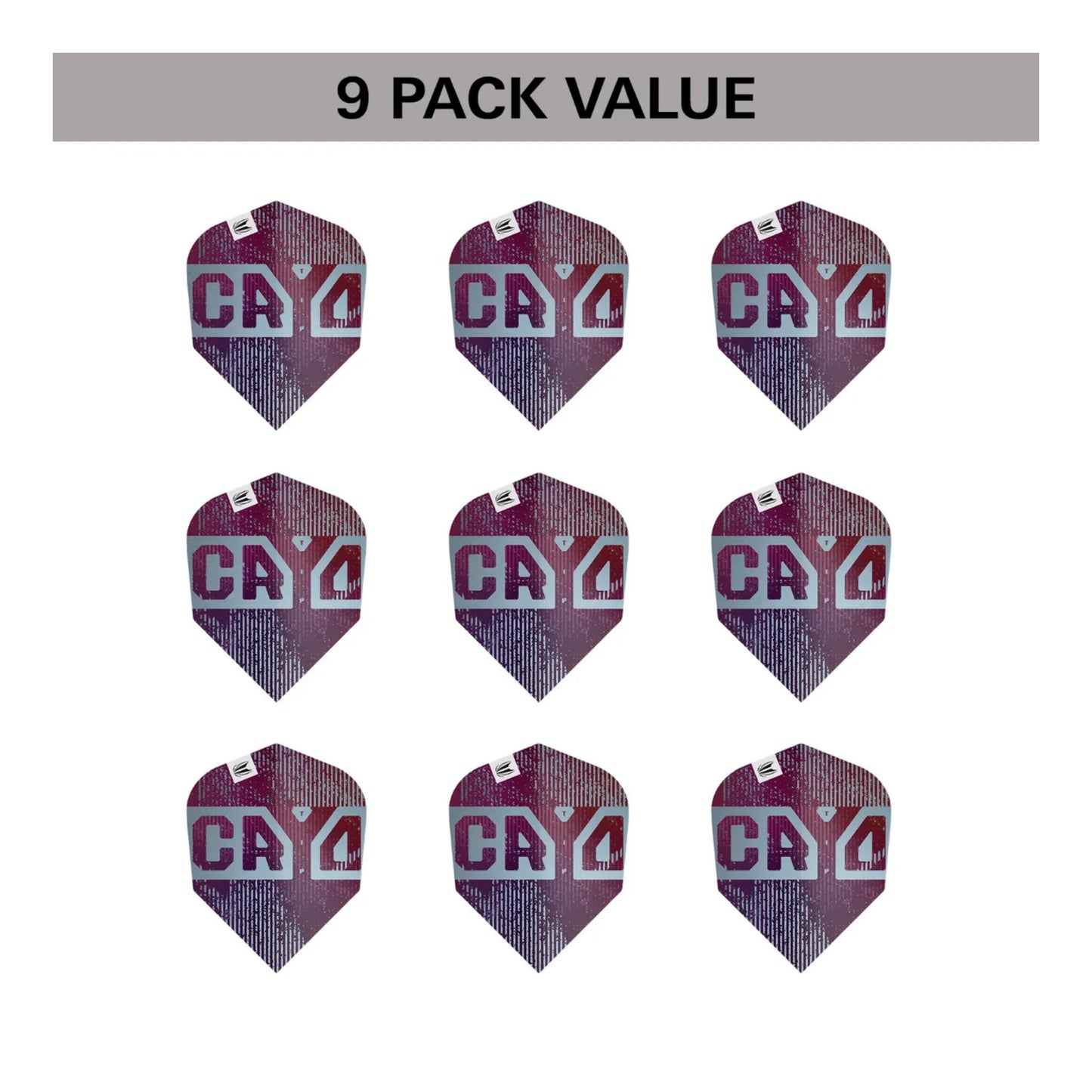 Cryo Pro Ultra dart flights 9-pack arranged to show spot UV texture and sheen