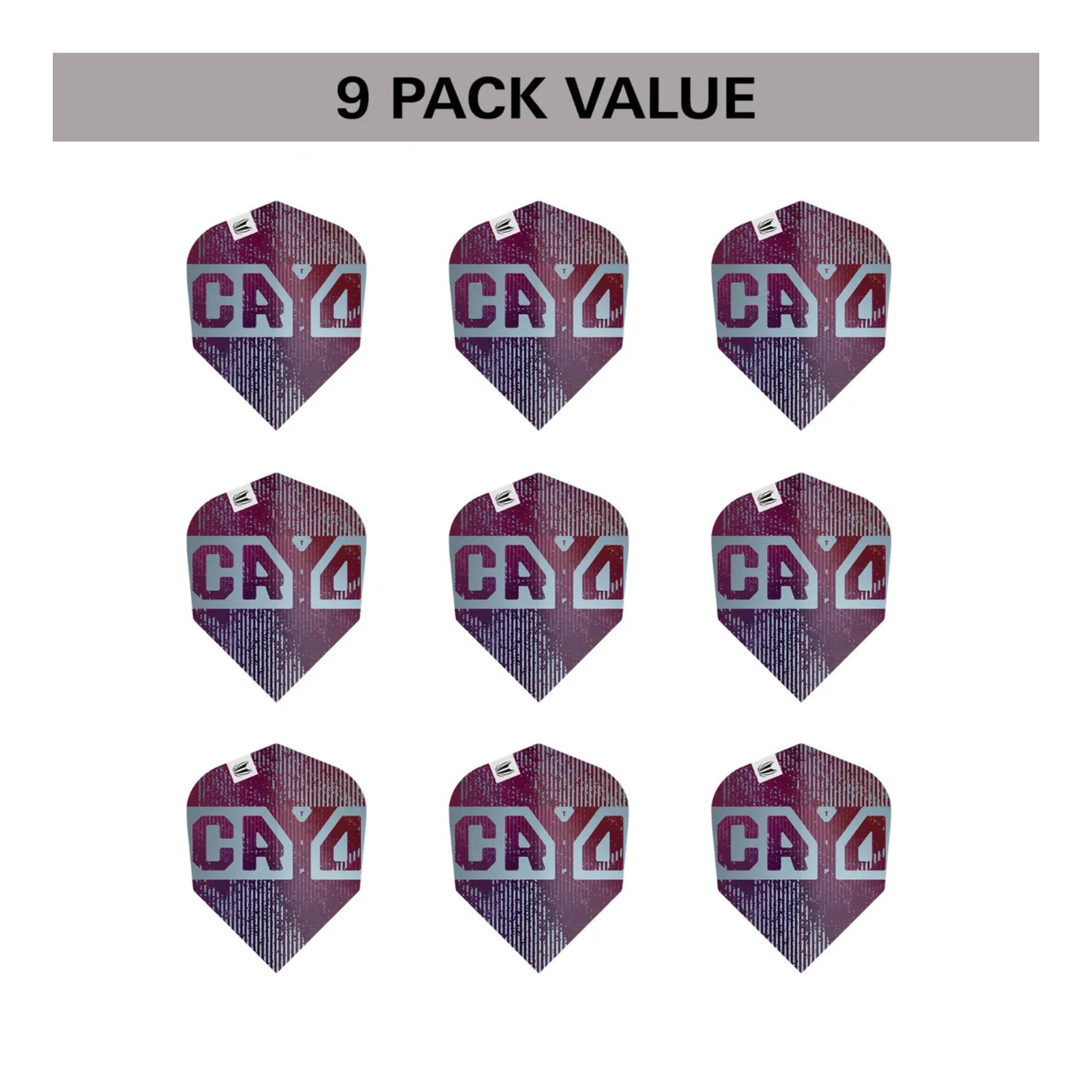 Cryo Pro Ultra dart flights 9-pack arranged to show spot UV texture and sheen