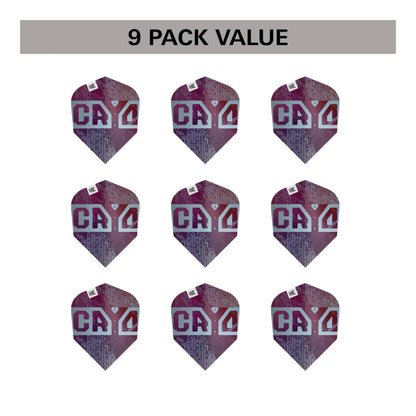 Cryo Pro Ultra dart flights 9-pack arranged to show spot UV texture and sheen