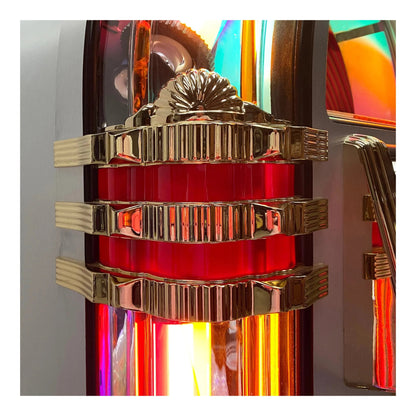 A side-angle detail shot showing the chrome and acrylic castings on the Crystal Edition.