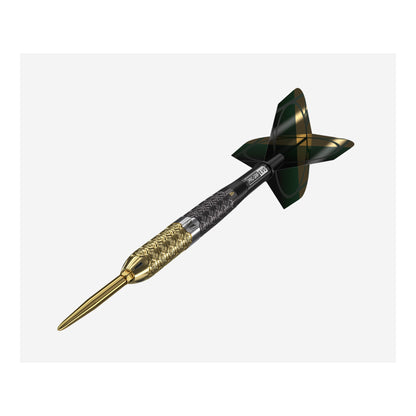 Target Cult Envy 03 SP straight barrel darts with gold Swiss points and green flights