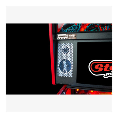 Limited Edition Stern Pinball. Close-up of a pinball machine with a logo on a white background