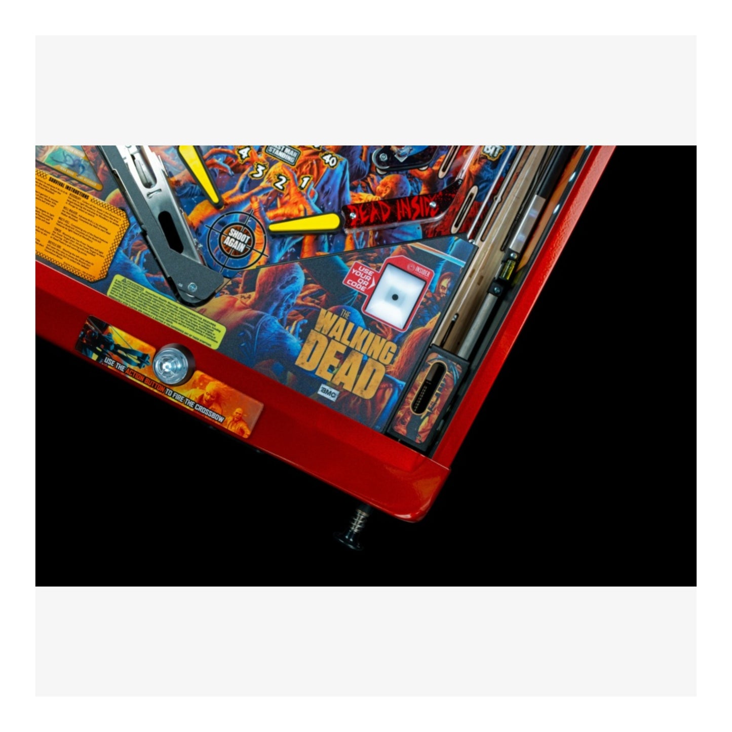 Limited Edition Stern Pinball. Pinball machine with 'The Walking Dead' theme on a white background