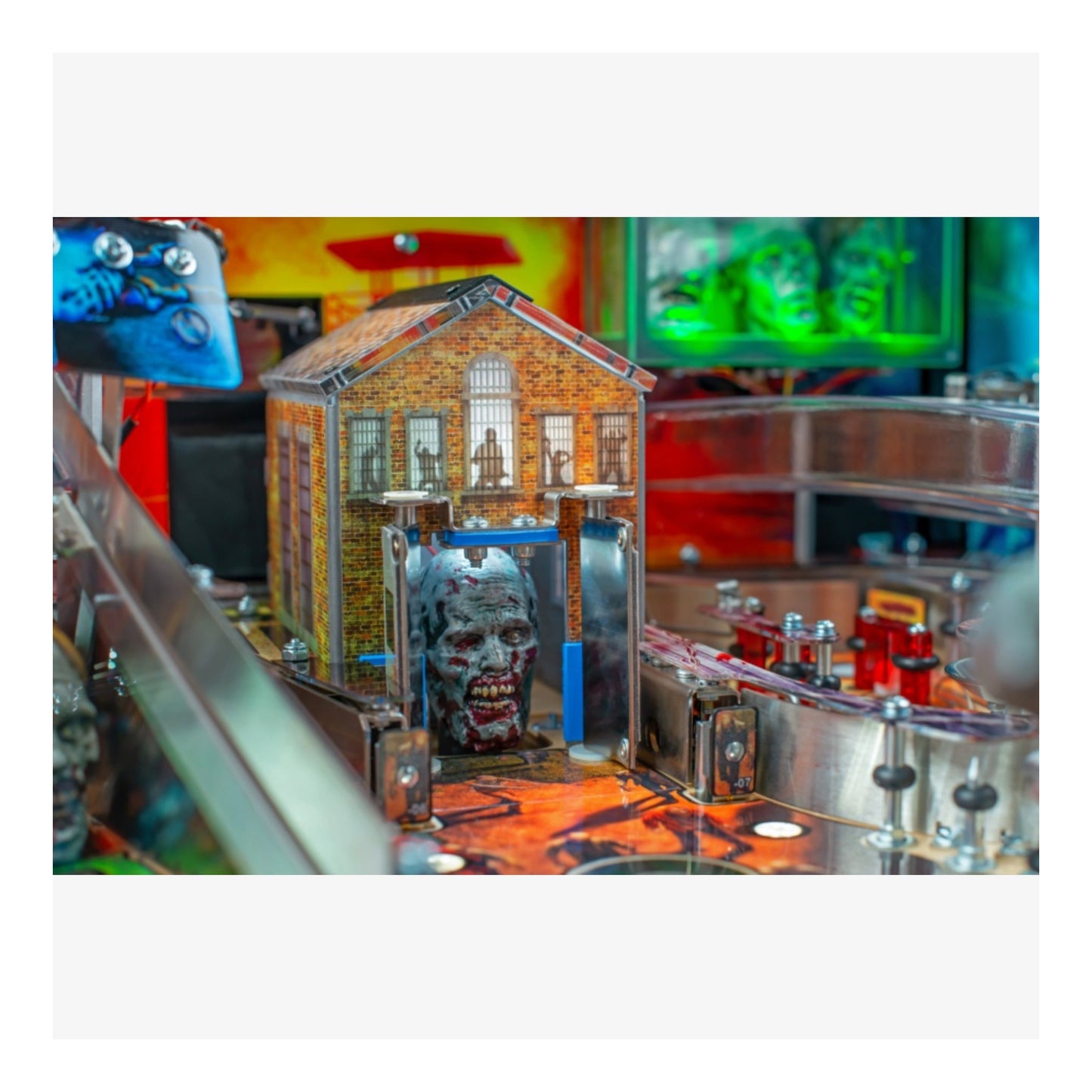 Limited Edition Stern Pinball. Pinball machine with a brick building and skeleton figure design