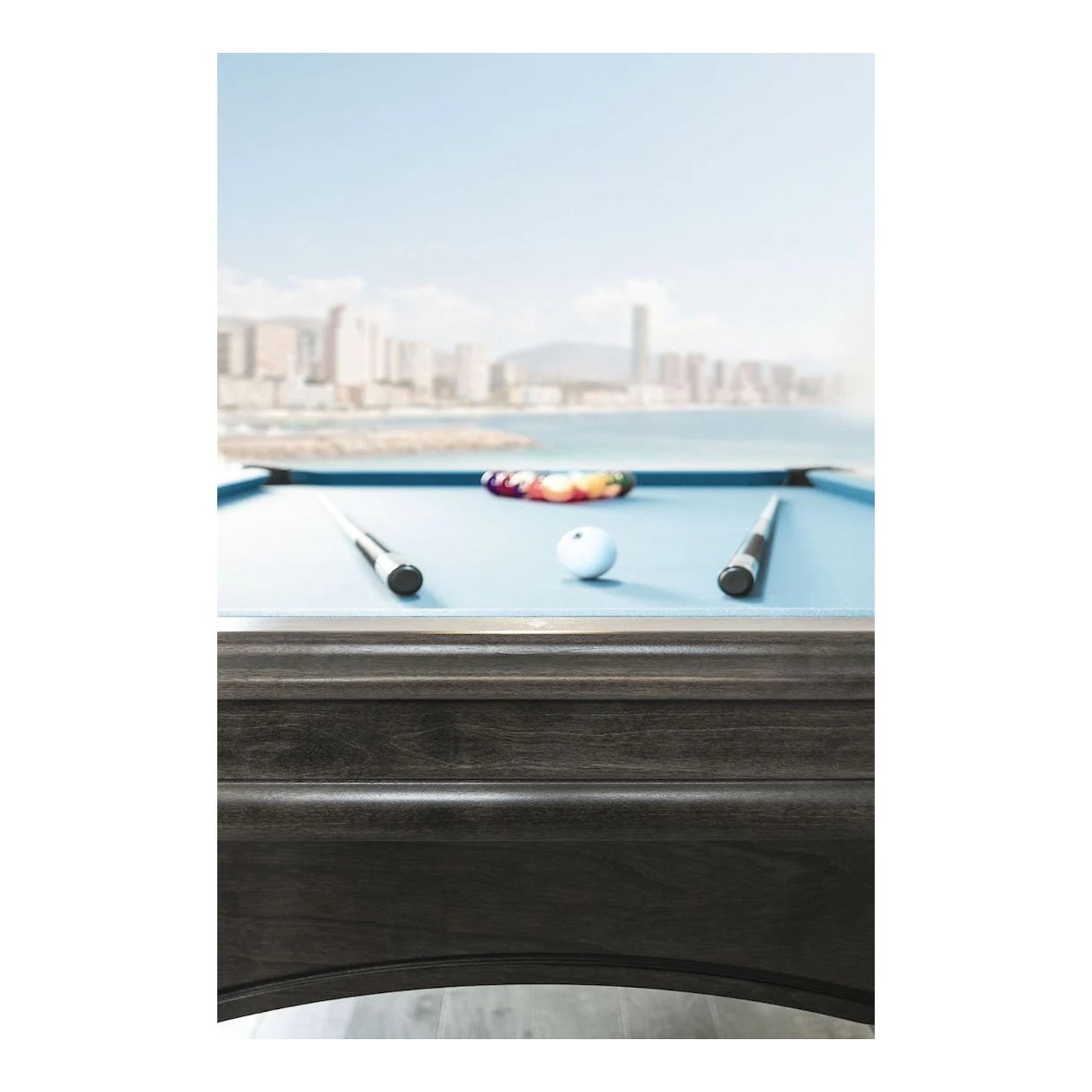 Dynasty Pool Table side profile with decorative rails