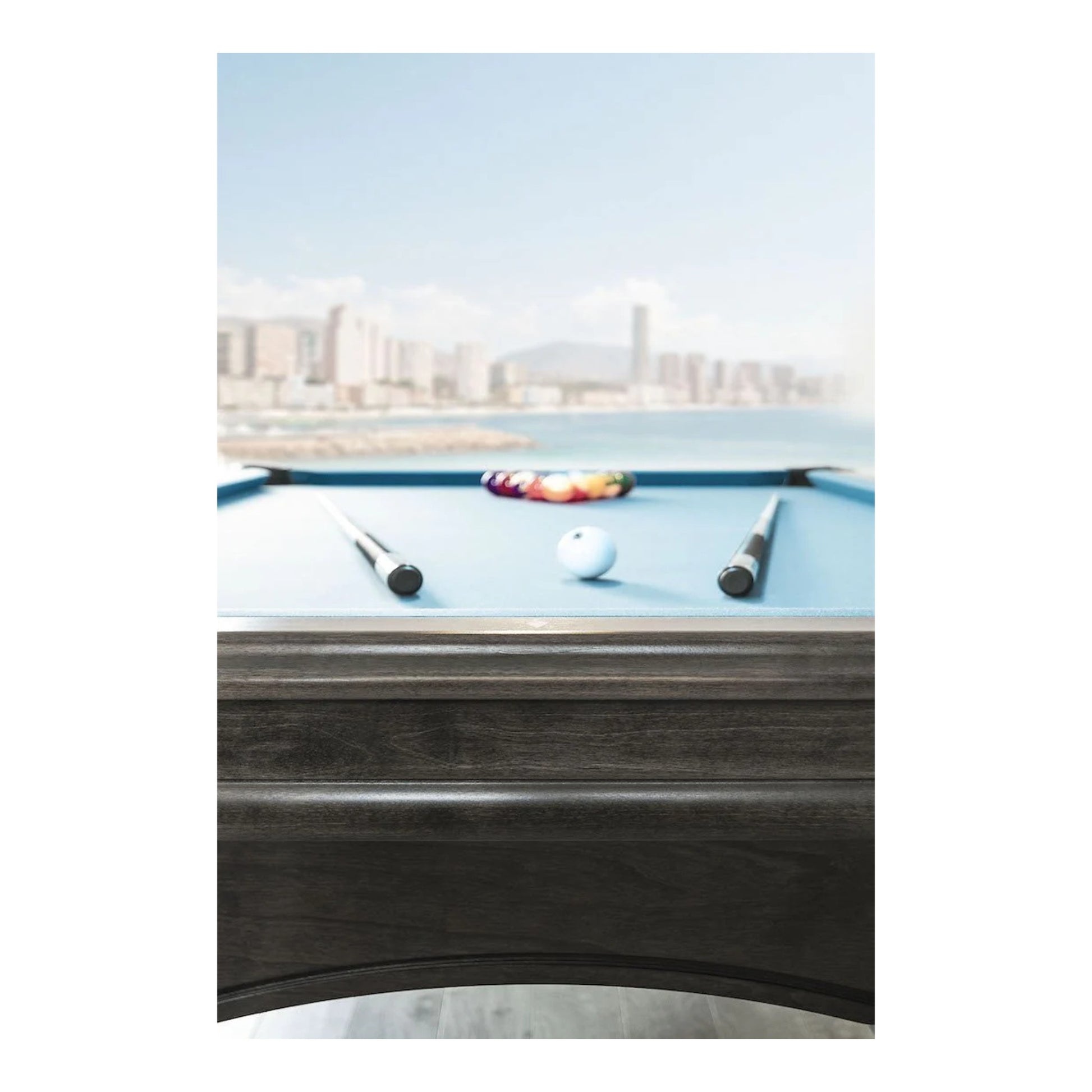 Dynasty Pool Table side profile with decorative rails