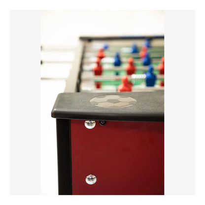 Safety telescopic rods on the F.A.S. Fun Plus football table to prevent injury.