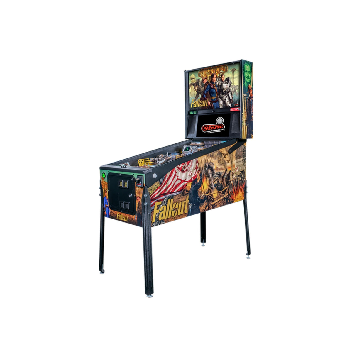 Fallout Stern pinball machine angled to the left view