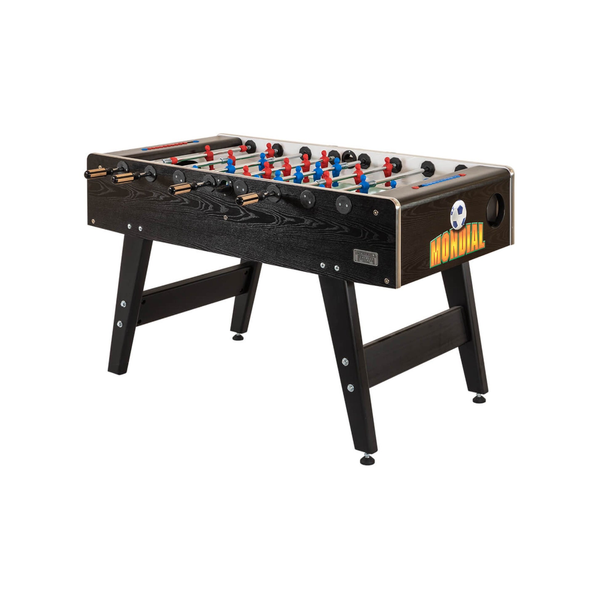 Detail shot of Mondial Foosball Table telescopic rods and manual scoring unit