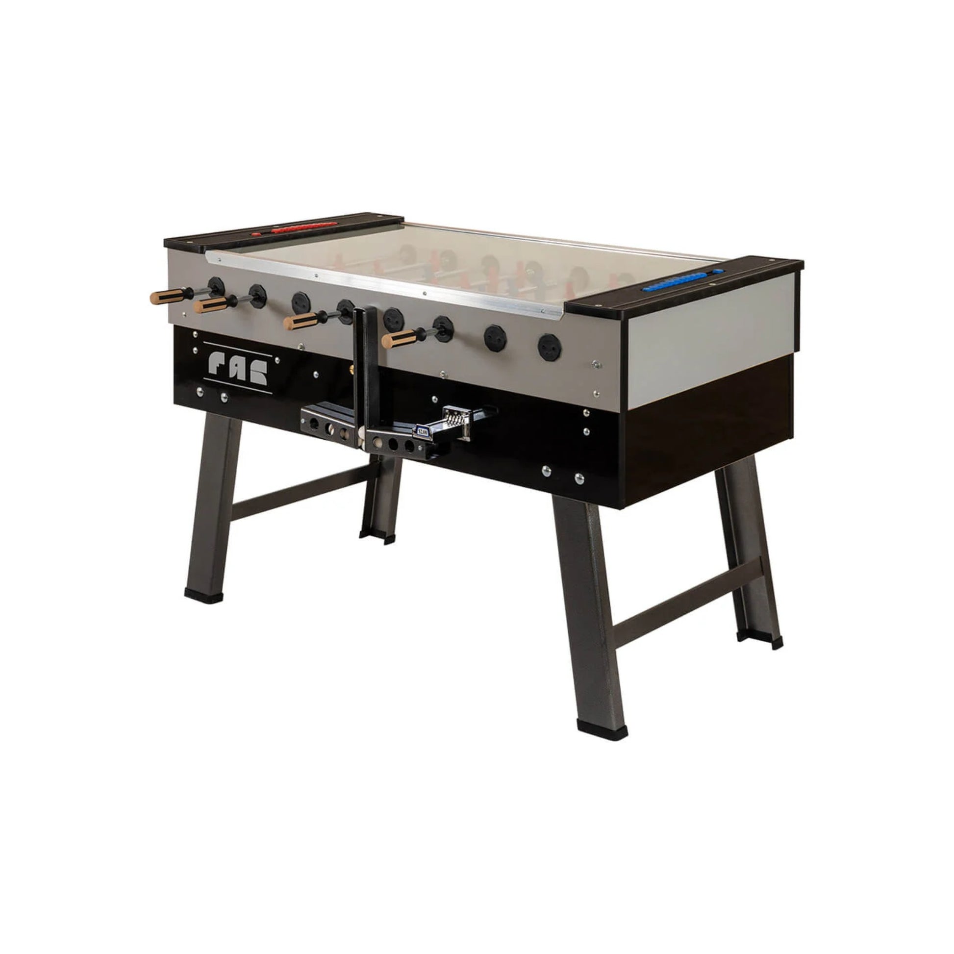 Top-down view of San Siro Plus playfield through the tempered glass safety cover