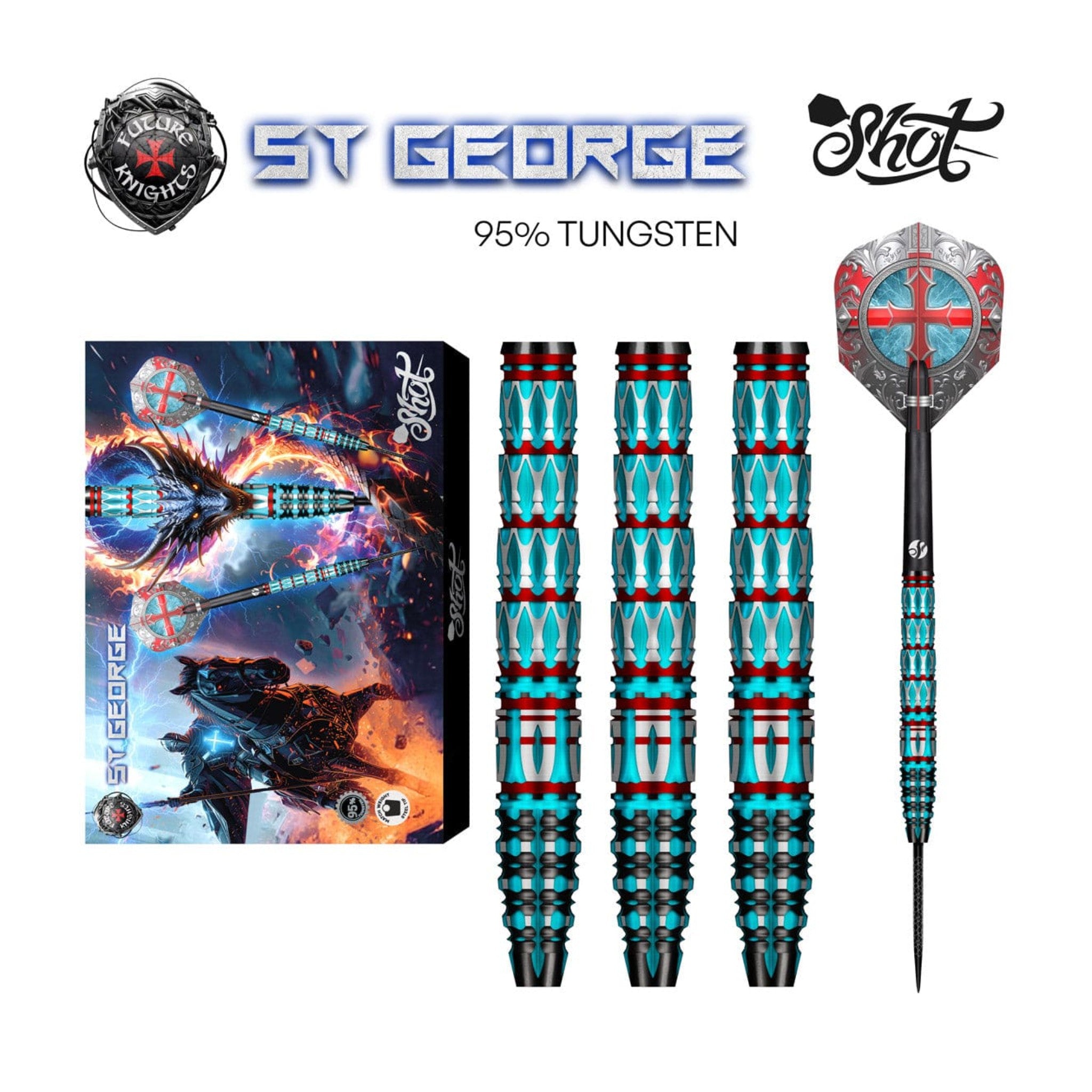 Future Knights St George Darts | 95% Tungsten Steel Tip | Kingston