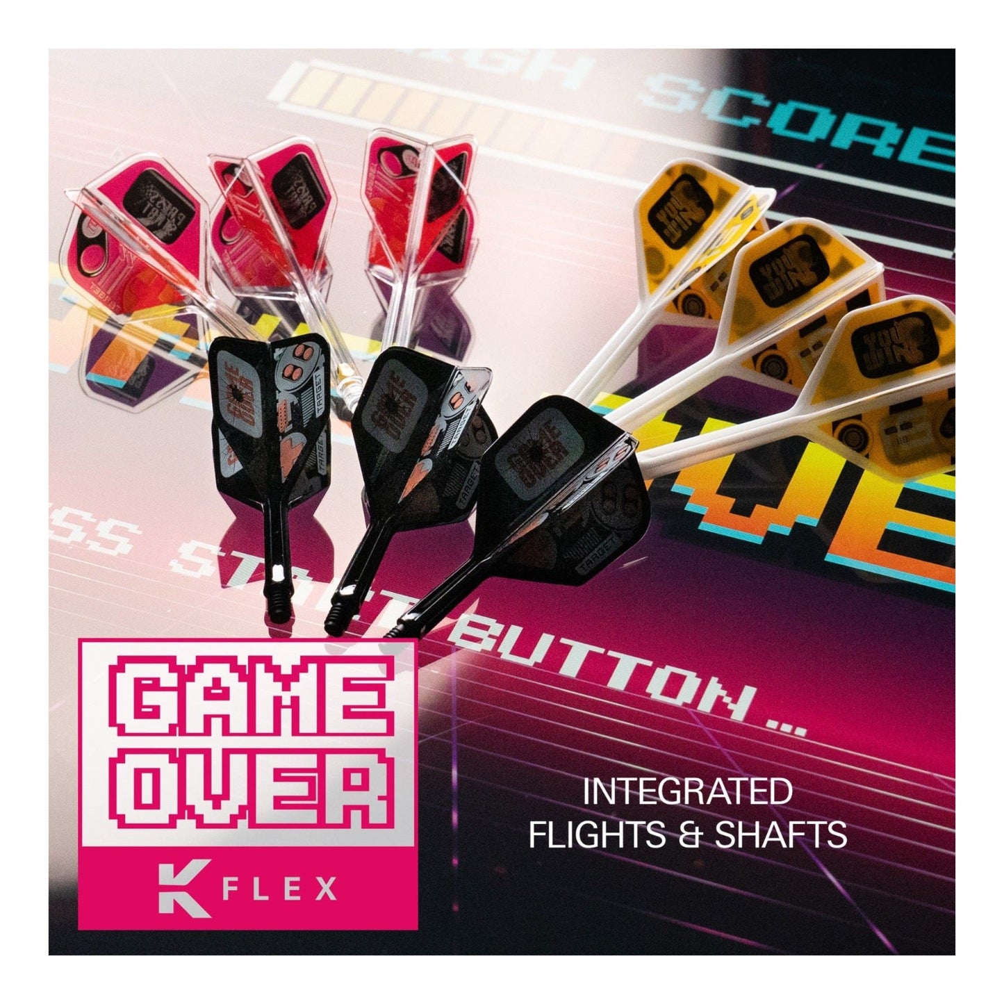 Game Over K-Flex promotion image showing the Game Over, Press Start and You Win K-Flex.