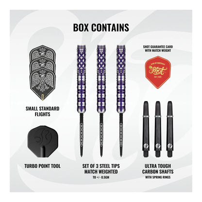 Goths Visara Steel Tip Dart Set Box Contents Including Eagle Flights and Koi Carbon Shafts
