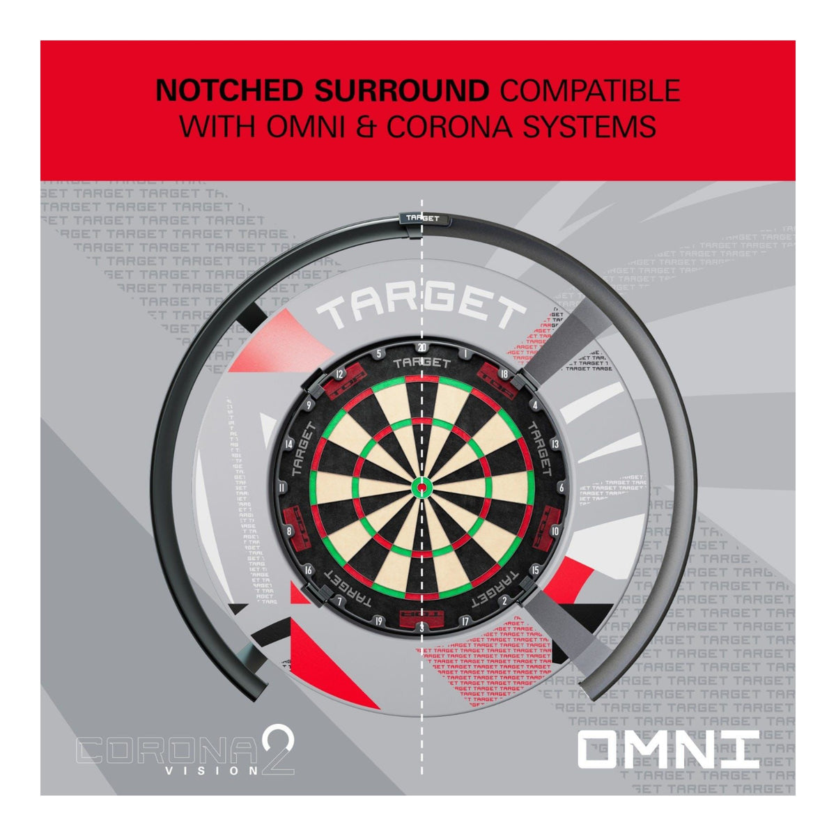 Target Darts Patterned Notched Dartboard Surround | Kingston Billiards & Games